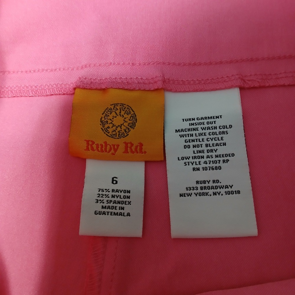 Ruby Rd Womens Hot Pink Slimming Contour Waistband Shorts Size 6‎ 47107 RP - Picture 5 of 10